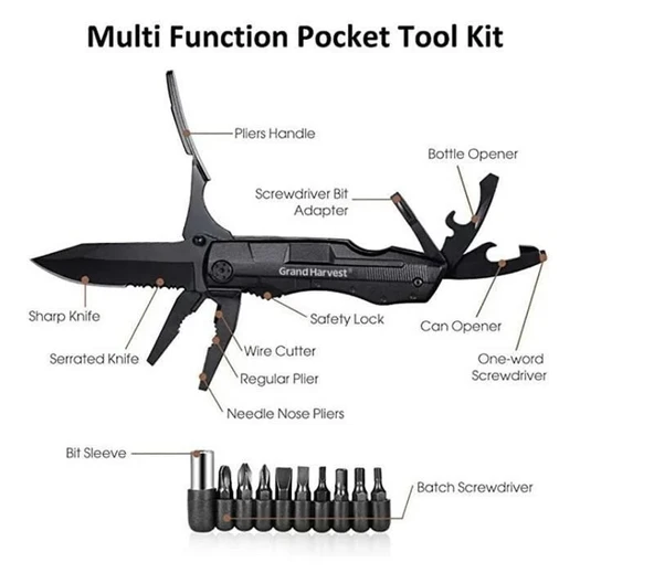 Grand Harvest GHK-PL107 Foldable Multi Tool - Resim 5