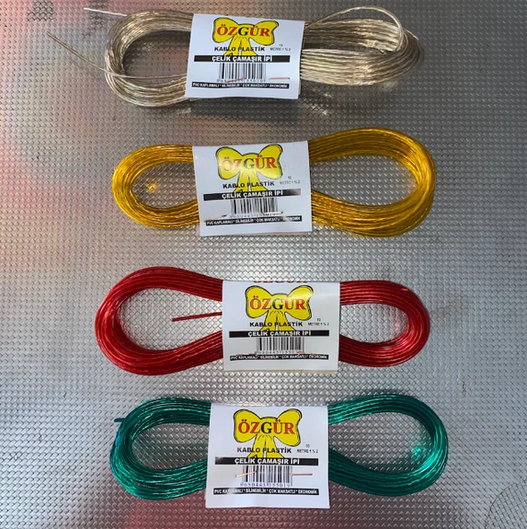 Çamaşır İpi Telli PVC Kaplamalı Kırmızı - 1
