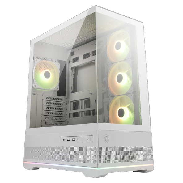 MSI MAG PANO 110R PZ TEMPERLI CAM 3X120MM 1X120MM ARGB FAN ATX BEYAZ PANORAMIK GAMING BILGISAYAR KASASI - Resim 3