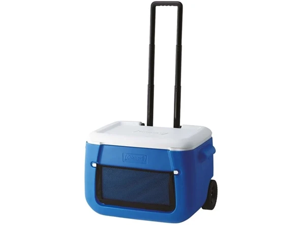 Coleman Poly-Lite Wheeled Mesh 50 QT Tekerlekli Soğutucu Buzluk 47.3 Lt MAVİ/BEYAZ ürün görseli