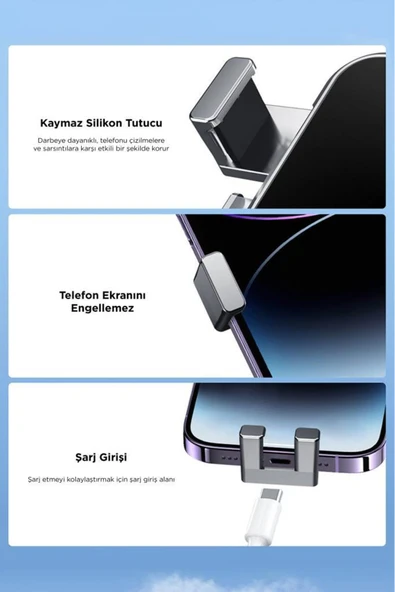 JX-053 Siyah Araç İçi Vantuzlu 360 Derece Telefon Tutucu - 3