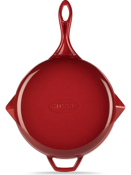 Hosse Yuvarlak Döküm Grill Izgara Tava 24CM Kırmızı Hs Y Gtv 24 - 2