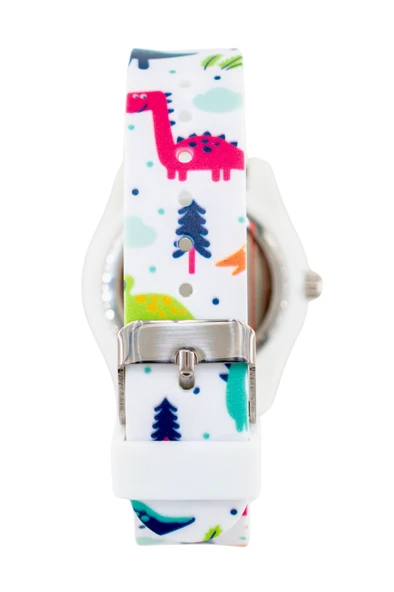 Sevimli Dinazor Figürlü Çocuk Saati Beyaz Renk Analog ST-304405 - Resim 3