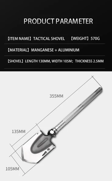 Grand Harvest GBC-S01-2 Multi Fonksiyonel Taktik Kürek - Resim 8