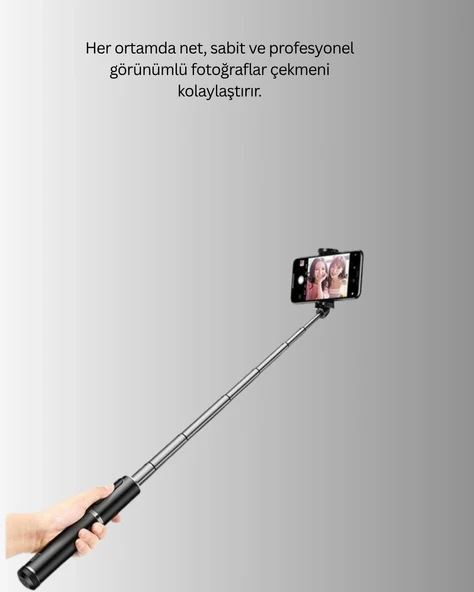 Bluetooth’lu Işıklı Selfie Çubuğu – Katlanabilir, 130 cm - 4