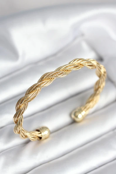 Burgu Zincir Model Gold Renk Kadın Vintage Bileklik ürün görseli