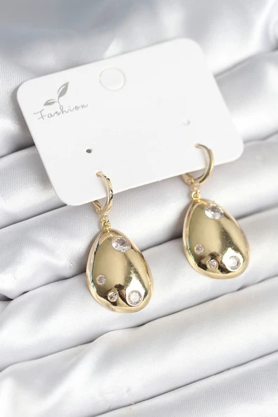 Gold Renk Pirinç Damla Model Kadın Küpe - EBJ251010W38107 ürün görseli