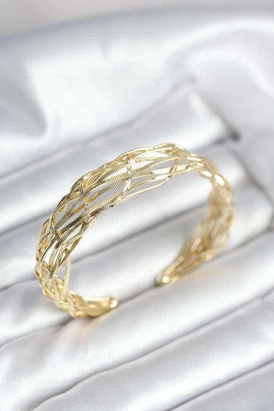 Gold Renk Pirinç Vintage Kadın Bileklik - EBJ251010W38195 ürün görseli