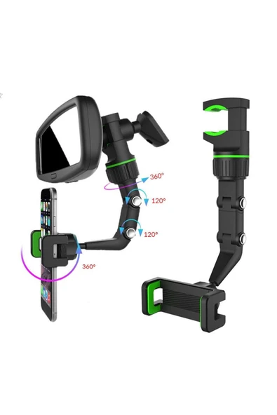014 360° Telefon Tutucu Dikiz Aynası Evrensel 360° Dönen Araba Telefon Tutucusu - 3