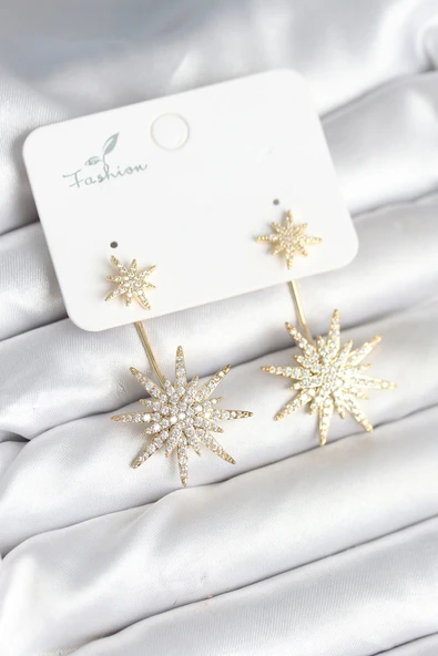 Kutup Yıldızı Model Zirkon Taşlı Pirinç Kadın Küpe - EBJ251010W38120 ürün görseli