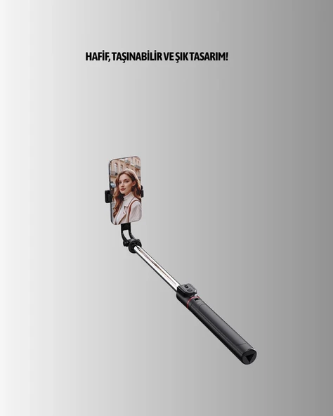 Bluetooth’lu Işıklı Selfie Çubuğu – Katlanabilir, 130 cm - 3