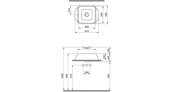 Bocchi Firenze Çanak Lavabo Parlak Siyah 1005-005-0125 - Resim 3