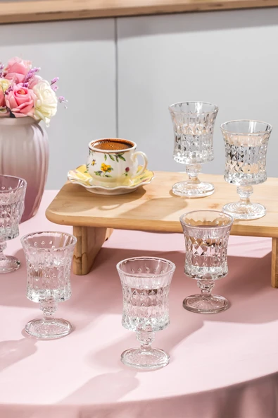 Porsima Yasemin 6lı Kahve Yanı Cam Bardak Takımı - 2