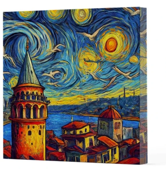 Van Gogh 5 Galata - Çizgisiz Yan Boyamalı Defter ürün görseli 1