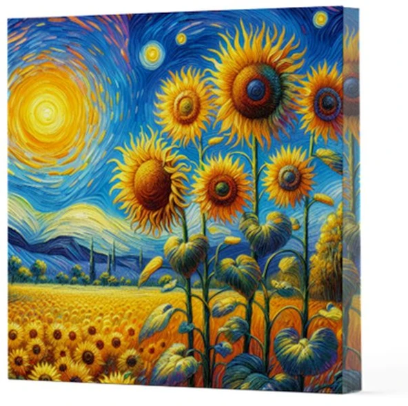 Van Gogh 4 Ayçiçekleri - Çizgisiz Yan Boyamalı Defter ürün görseli 1