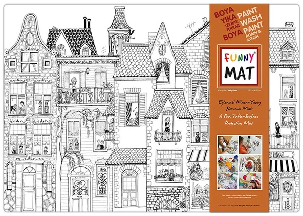 Funny Mat - Komşular (Büyük Boy) - 68x48cm ürün görseli 1