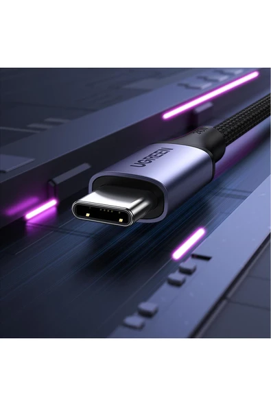 Ugreen Usb-c 240w Örgülü Hızlı Şarj Kablosu, 1 Metre, Siyah - 15311 - Resim 3