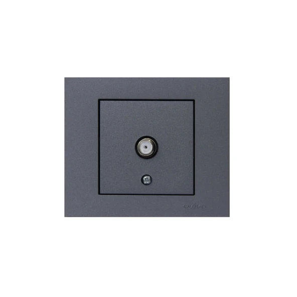 Ovivo Grano Füme Uydu Tv Prizi F Konnektör + Çerçeve Dahil 1 Adet