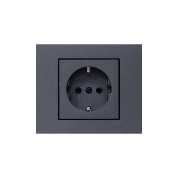 Ovivo Grano Füme Topraklı Priz + Çerçeve 1 Adet - 2