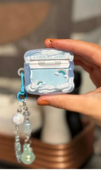 Airpods 4. Nesil Ile Uyumlu Sevimli Yıldız Figürlü Ve Boncuk Süslü Kulaklık Kılıfı - 3