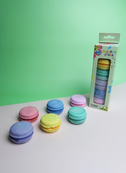 6 lı Renkli Yumuşak Macaron Tebeşir Seti - Resim 2