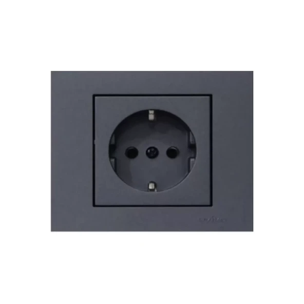 Ovivo Grano Füme Topraklı Priz + Çerçeve 1 Adet ürün görseli