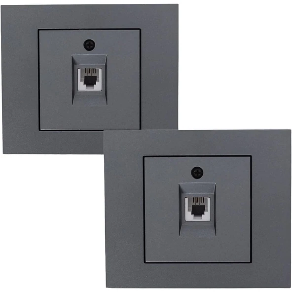 2 Adet Ovivo Grano Füme Numeris Telefon Prizi Çerçeve Dahildir Tem