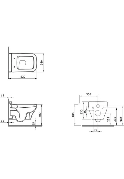 Bocchi Scala Asma Klozet Mat Somon Kapak Hariç 1080-032-0128 - 3