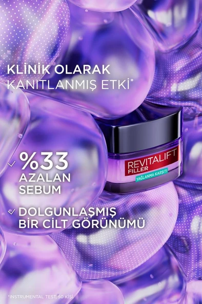 Loreal Paris Revitalift Filler Yağlanma Karşıtı Su Bazlı Nemlendirici Jel Krem - Salisilik Asit & Hyaluronik Asit - Resim 5
