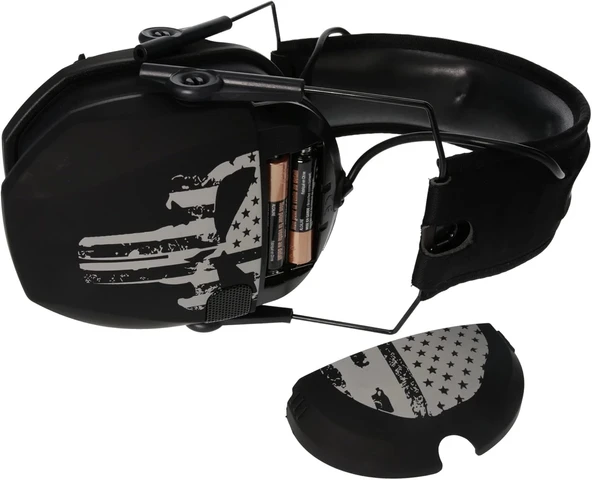 Walker's Razor Slim Ultra Düşük Profilli Kompakt Tasarımlı Kulaklık - Punisher - 6