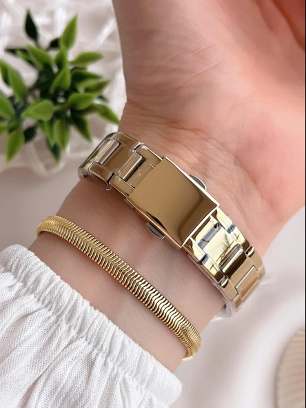 Ferrucci Kadın Kol Saati+Bileklik Özel Seri Çelik Kordon Kararma Renk Atma Yapmaz VS.BLKT.0525 - Resim 3