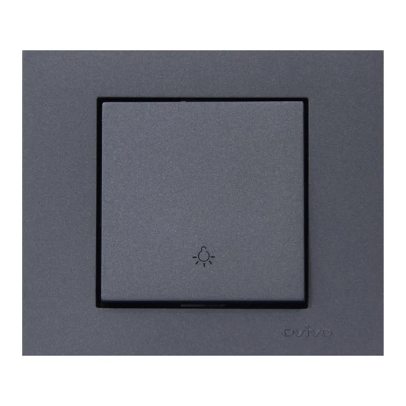 3 Adet Ovivo Grano Füme Zil Anahtarı Light Çerçeve Dahildir Tem