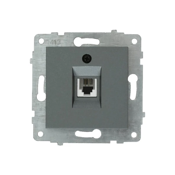 Grano Metalik Füme Numeris Telefon Prizi 5 Adet Çerçeve Dahil - 2