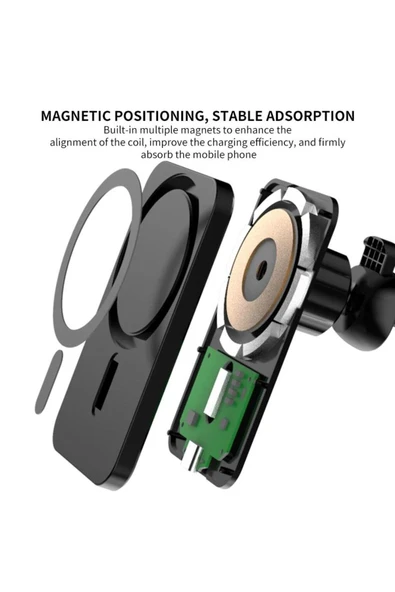 W1106 Magnetic Magsafe Wıreless Araç Telefon Tutucu Ve Kablosuz Şarj Cihazı - 4