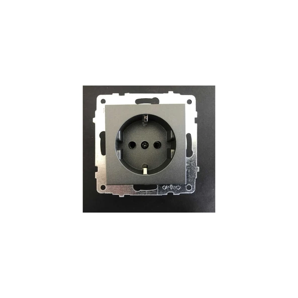 Ovivo Grano Füme Topraklı Priz Modül Kapak ürün görseli