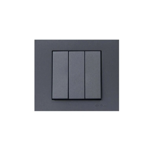 Ovivo Grano Füme Üçlü Anahtar Çerçeve Dahil