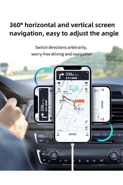 W1106 Magnetic Magsafe Wıreless Araç Telefon Tutucu Ve Kablosuz Şarj Cihazı - 8