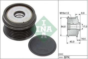 Fiat Alternator (6 Kanal) Kasnagı Rulmanlı Doblo Fiorıno İdea Linea Palıo Punto Albea Astra G Astra H Com - İna 535033410 ürün görseli 1