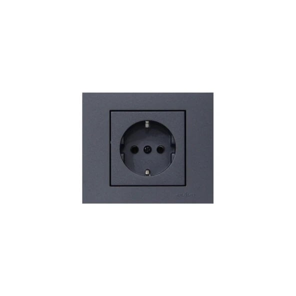 Ovivo Grano Füme Topraklı Priz Çerçeve 1 Adet