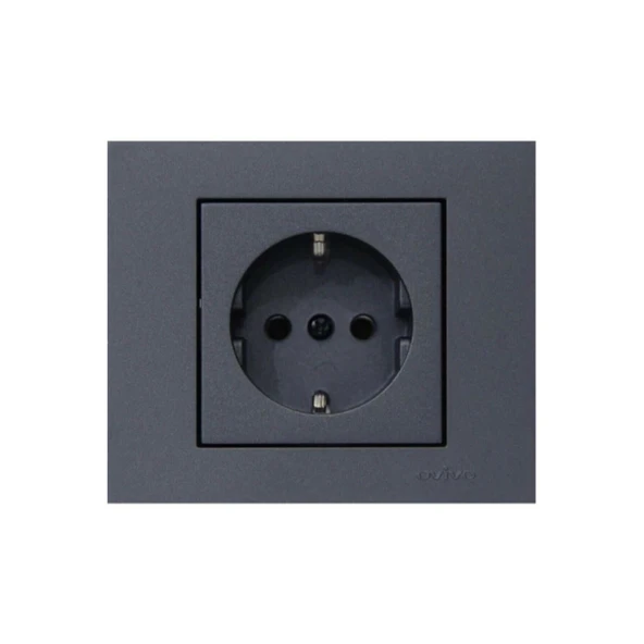 Ovivo Grano Füme Topraklı Priz Çerçeve ürün görseli