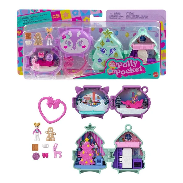 JGM53 Polly Pocket Sevimli Yılbaşı 2li Paket Oyun Seti ürün görseli