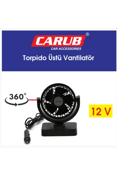 Oto Araba Vantilatör 12V Torpido Üstü Tekli Fan Ayarlı ürün görseli