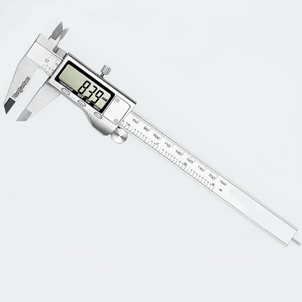 Metal Dijital Kumpas 150 mm Paslanmaz LCD Ekran Hassas Ölçüm Aleti Atölye Endüstriyel Kullanım ürün görseli