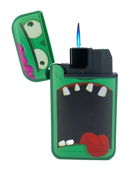 Zengaz Cool Tasarım Jet Alev Çakmak - Green Monster - Resim 3