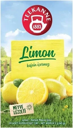 TEEKANNE BİTKİ ÇAYI LİMON KAFEİN İÇERMEZ 20Lİ  2GX20:40GR MEYVE LEZZETİ ürün görseli 1