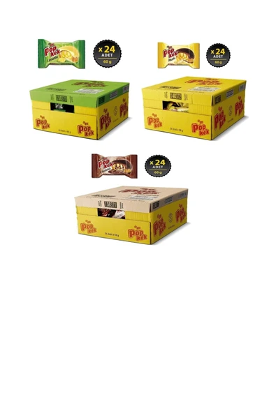 Popkek Limon-Muz-Çikolata 60 grx72 Adet (3 PAKET KARMA)