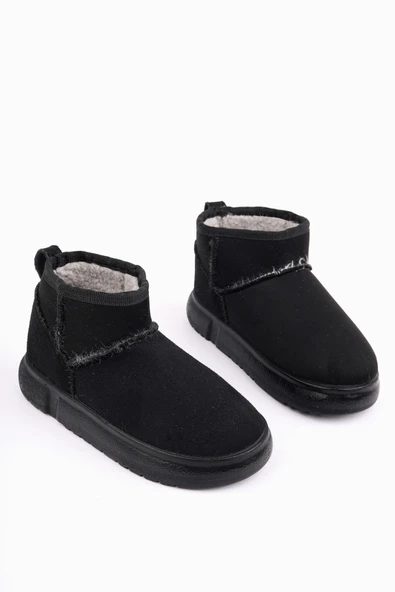 Muggo DİPPERY Çocuk Kalın Taban İçi Tüylü Günlük Mini Yarım Bot - 2