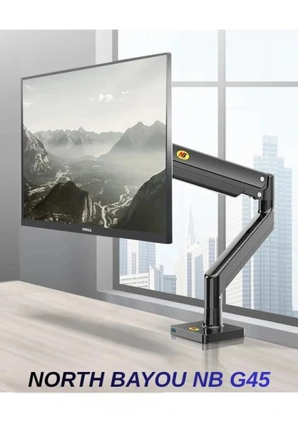 DailyTech North Bayou NB G45 Gaz Yay Kolu 27-40 İnç Ekran Masaüstü Monitör Tutucu 360 Döndürmek 2-12kg Düz Ekran Oval Ek - 4