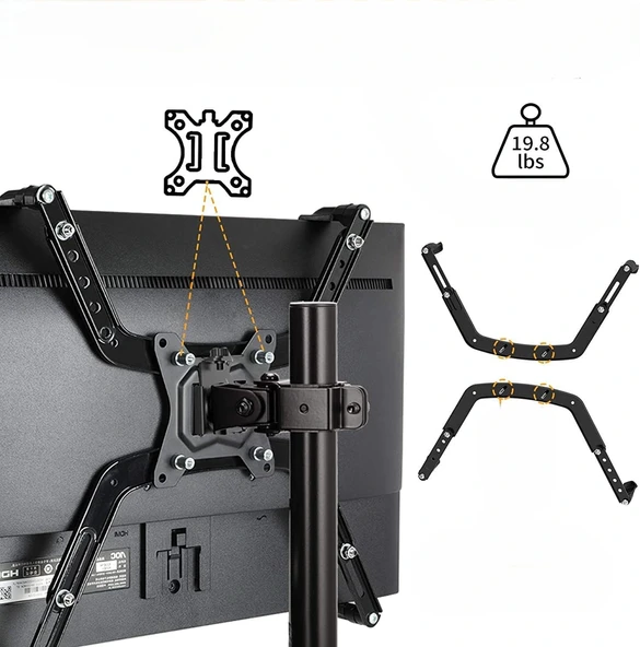 DailyTech ZENO MP1 VESA Montaj Adaptörü Kolu Kiti - - 4