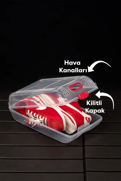 Porsima 204-10 Kadın ve Çocuk Ayakkabı Saklama Kutusu - Şeffaf Pratik Ayakkabı Kabı Düzenleyici Saklama Seti 10 Adet - 3